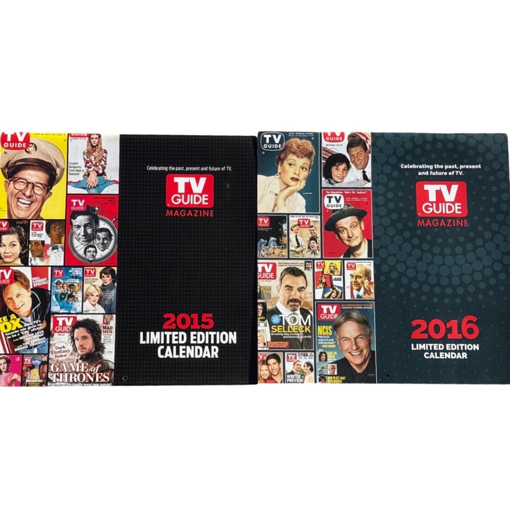 Lot 2 TV Guide Magazine Ltd Edition‎ Calendars (2015 & 2016) Classic Covers
